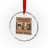 Native American Cowboy Rodeo Legends Crystal Glass Ornament Vintage Western Country Cowboy