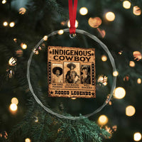 Native American Cowboy Rodeo Legends Crystal Glass Ornament Vintage Western Country Cowboy