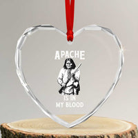 Native American Heart Crystal Glass Ornament Apache Is In My Blood - Wonder Print Shop