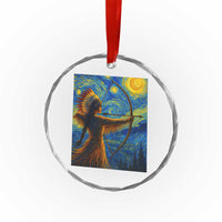 Native American Indian Women Crystal Glass Ornament Starry Night Indigenous Pride - Wonder Print Shop