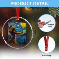 Native American Indian Women Crystal Glass Ornament Starry Night Indigenous Pride - Wonder Print Shop