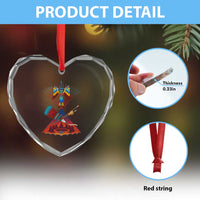 Native American Indigenous Heritage Peyote Water Bird Heart Crystal Glass Ornament