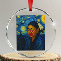 Native American MMIW Crystal Glass Ornament Starry Night Indigenous People Day - Wonder Print Shop