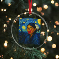 Native American MMIW Crystal Glass Ornament Starry Night Indigenous People Day - Wonder Print Shop