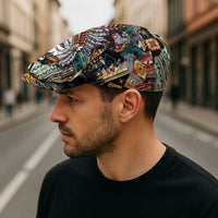 Native American Navajo Wolf Jeff Hat Grunge Pattern