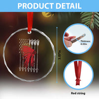 Native American Teepee American Flag Crystal Glass Ornament