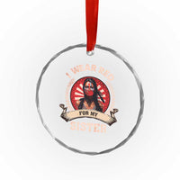 Native American Women Crystal Glass Ornament I Wear Red For My Sister Stop MMIW Hand