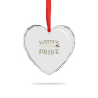Native Pride Heart Crystal Glass Ornament Native Indian American Day Indigenous Native American