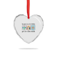 Nativity Scene Christian Christmas Heart Crystal Glass Ornament Feliz Navidad - Wonder Print Shop