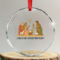 Nativity Scene Christmas Crystal Glass Ornament Baby Jesus Christian Faith - Wonder Print Shop