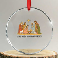 Nativity Scene Christmas Crystal Glass Ornament Baby Jesus Christian Faith TS14
