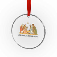 Nativity Scene Christmas Crystal Glass Ornament Baby Jesus Christian Faith - Wonder Print Shop