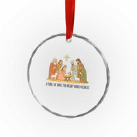 Nativity Scene Christmas Crystal Glass Ornament Baby Jesus Christian Faith TS14
