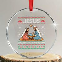 Nativity Scene Christmas Crystal Glass Ornament Baby Jesus Christian Xmas TS14