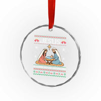 Nativity Scene Christmas Crystal Glass Ornament Baby Jesus Christian Xmas TS14