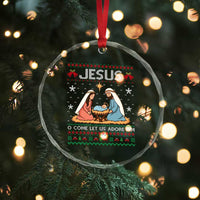 Nativity Scene Christmas Crystal Glass Ornament Baby Jesus Christian Xmas TS14