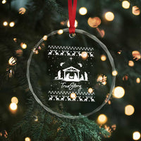 Nativity Scene Christmas Crystal Glass Ornament Christian True Story Jesus Birth Ugly Xmas TS10