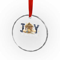 Nativity Scene Crystal Glass Ornament Christian Christmas Jesus Joy To The World TS10