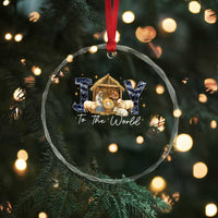 Nativity Scene Crystal Glass Ornament Christian Christmas Jesus Joy To The World TS10