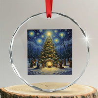 Nativity Scene Crystal Glass Ornament Christmas Starry Night Christian Jesus Baby Jesus Holiday TS14