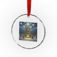Nativity Scene Crystal Glass Ornament Christmas Starry Night Christian Jesus Baby Jesus Holiday TS14