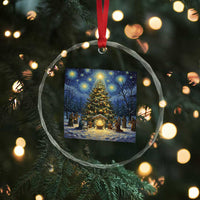 Nativity Scene Crystal Glass Ornament Christmas Starry Night Christian Jesus Baby Jesus Holiday TS14