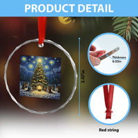 Nativity Scene Crystal Glass Ornament Christmas Starry Night Christian Jesus Baby Jesus Holiday TS14