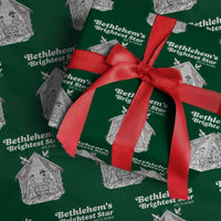 Nativity Scene Wrapping Paper Roll Brightest Star of Bethlehem He Is Born Christian Christmas - Wonder Print Shop