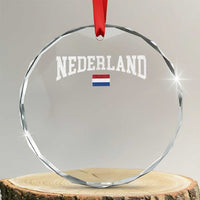 Nederland Sports Throwback Design Crystal Glass Ornament Vintage Dutch Holland Flag Soccer Jersey Style