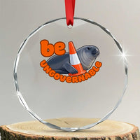 Neil The Seal Be Ungovernable Crystal Glass Ornament Funny Tasmania Elephant Seal Road