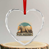Neil The Seal Become Ungovernable Heart Crystal Glass Ornament Funny Elephant Seal Meme