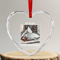 Neil The Seal Become Ungovernable Heart Crystal Glass Ornament Vintage Elephant Seal Animal Meme