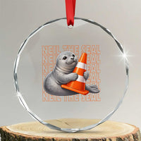 Neil The Seal Groovy Crystal Glass Ornament Retro Vintage Cute Seal Lover Graphic