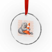 Neil The Seal Groovy Crystal Glass Ornament Retro Vintage Cute Seal Lover Graphic