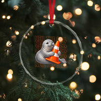Neil The Seal Groovy Crystal Glass Ornament Retro Vintage Cute Seal Lover Graphic
