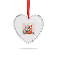 Neil The Seal Groovy Heart Crystal Glass Ornament Retro Vintage Cute Seal Lover Graphic
