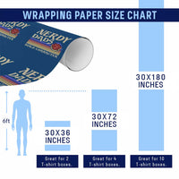 Nerdy Dad Wrapping Paper Roll Funny Fathers Day RPG Gaming D20 Tabletop