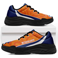 Netherlands 2026 Football Chunky Sneakers Go Oranje Grunge Curve Stylized - Wonder Print Shop