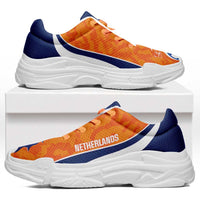 Netherlands 2026 Football Chunky Sneakers Go Oranje Grunge Curve Stylized - Wonder Print Shop