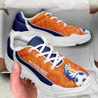 Netherlands 2026 Football Chunky Sneakers Go Oranje Grunge Curve Stylized - Wonder Print Shop