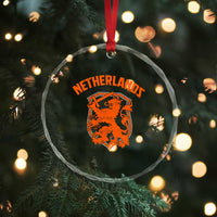 Netherlands Dutch Republic Lion Vintage Holland Crest Crystal Glass Ornament