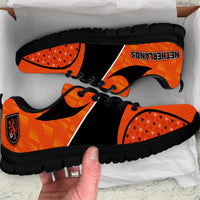 Netherlands Football Sneakers Dynamic Diagonal Stripe With Tulip Floral Patterns