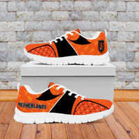 Netherlands Football Sneakers Dynamic Diagonal Stripe With Tulip Floral Patterns