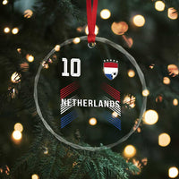 Netherlands Soccer Sports Graphic Number 10 Jersey Style Crystal Glass Ornament Proud Nederlands Holland Football Fans Game Day Pride