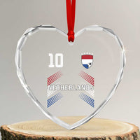 Netherlands Soccer Sports Graphic Number 10 Jersey Style Heart Crystal Glass Ornament Proud Nederlands Holland Football Fans Game Day Pride