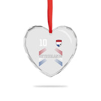 Netherlands Soccer Sports Graphic Number 10 Jersey Style Heart Crystal Glass Ornament Proud Nederlands Holland Football Fans Game Day Pride
