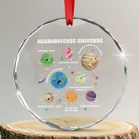 Neurodiverse Universe Crystal Glass Ornament Autism Awareness ASD ADHD Neurodiversity Sped Teacher - Wonder Print Shop