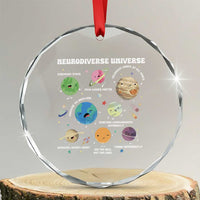 Neurodiverse Universe Crystal Glass Ornament Autism Awareness ASD ADHD Neurodiversity Sped Teacher TS02