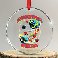 Neurodiverse Universe Crystal Glass Ornament Neurodiversity Embrace ADHD Autism ASD - Wonder Print Shop