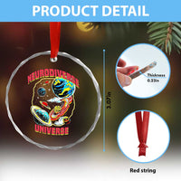 Neurodiverse Universe Crystal Glass Ornament Neurodiversity Embrace ADHD Autism ASD - Wonder Print Shop